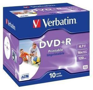 DVD+R Wide Inkjet Printable - 10 Pack Jewel Case Optical Media 