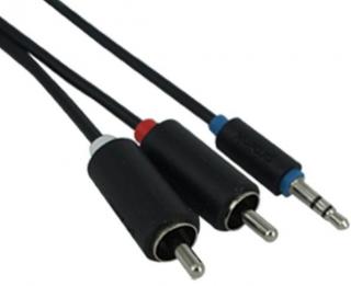 Male RCA To Male 3.5mm Stereo Jack Cable - 2m 
