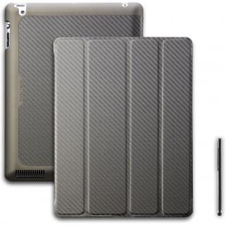 WakeUp Carbon Texture Folio Case For iPad - Bronze 