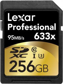 Professional 256GB SDXC UHS-I 633x Class 10 Memory Card 