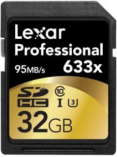 Professional 32GB SDHC UHS-I 633x Class 10 Memory Card 