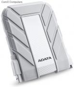 Durable HD710A 2TB External Portable Hard Drive -  White & Silver