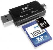 Connect 208 USB & MicroUSB Dual Interface OTG Reader - Black
