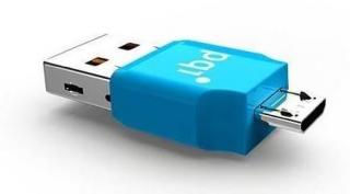 Connect 203 USB & MicroUSB Dual Interface OTG Reader - Blue 