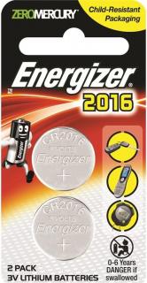 Lithium Coin CR2016 Battery - 2 pack 