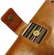 Alston Craig Vintage Genuine Leather Slim-Stand Case Cover - Brown