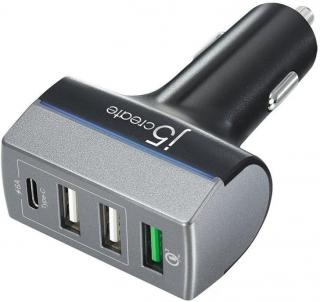 JUPV41 4-Port USB QC3.0 & Type-C Car Charger 