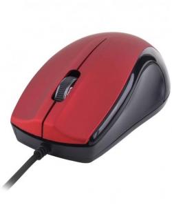MU110 3B Wired Large Optical USB Mouse - Red & Black 
