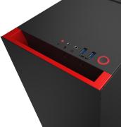 S340 Mid Tower Windowed Chassis - Black & Red