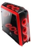 JETFIRE Tempered Glass Gaming Chassis Red and Black