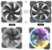 GC-F008  3 x 120mm RGB Chassis Fans with Fan Controller (3 Pack)