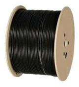 CAT6 500m Solid STP Outdoor UV Cable - Black - Drum 