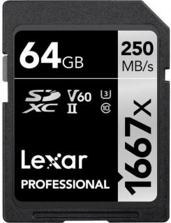 Professional 1667x 64GB SDXC Class 10 U3 V60 Memory Card 