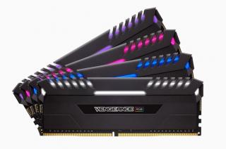Vengeance LED 4 x 16GB 3000MHz DDR4 Desktop Memory Kit - Black with RGB LED (CMR64GX4M4C3000C15) 