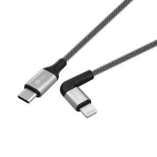 JALC15 USB-C to Right-Angled Lightning 1.2m Charge & Sync Cable - Black 