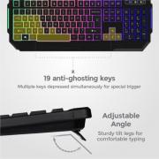 KG200 Rainbow Color LED Wired Slim Gaming Keyboard