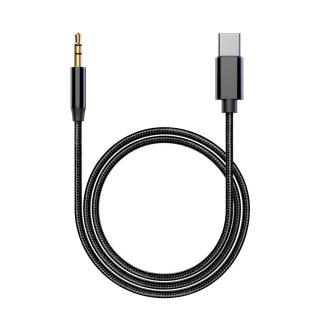 USB Type C To 3.5mm Male Aux 1m Cable - Black 