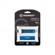 Ironkey KeyPad 200 iKKP200 16GB Flash Drive - Blue
