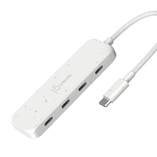 Eco-Friendly JCH345 USB-C to 4-Port Type-C Gen 2 Hub - Nature White 