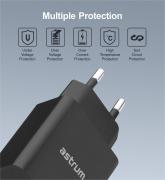 Pro Dual U24 12W 2.4A Dual USB Fast Travel Charger With Micro USB Cable - Black