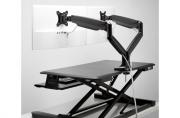 SmartFit One-Touch Height Adjustable Dual Monitor Arm - Black