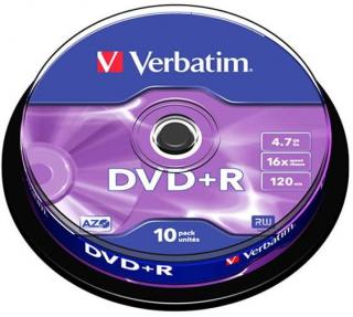 DVD+R Matt Silver 16x 4.7GB - 10 Pack Spindle Optical Media 