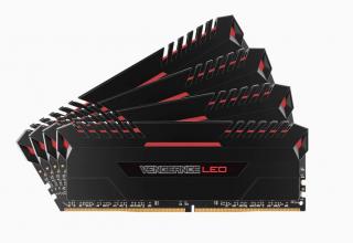 Vengeance LED 4 x 8GB 3000MHz DDR4 Desktop Memory Kit - Black with Red LED (CMU32GX4M4C3000C15R) 