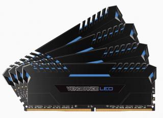 Vengeance LED 4 x 8GB 3000MHz DDR4 Desktop Memory Kit - Black with Blue LED (CMU32GX4M4C3000C15B) 