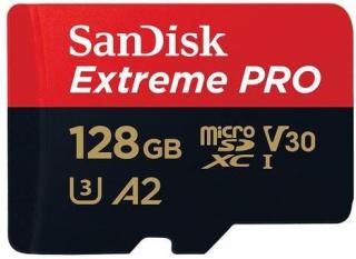 Extreme Pro 128GB microSDXC UHS-I U3 V30 A2 Memory Card with SD Adapter 