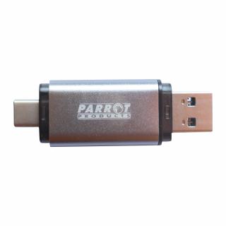 External Storage 32GB USB 3 Type-A + USB Type-C 2-In-1 Flash Drive - Silver 