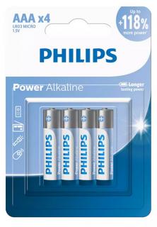 Power Alkaline LR03P4B 4x AAA Batteries - (Blister) 