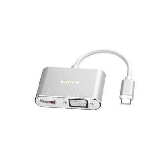 DA660 USB-C to VGA + 4K HDMI Adapter 